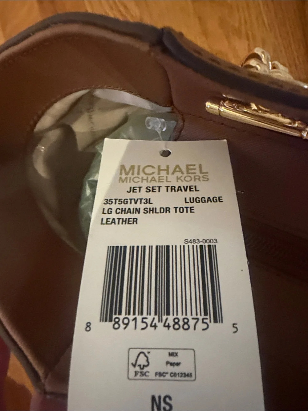 Michael Kors Tan Leather Chain-Handle Tote